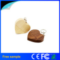 2016 regalo promocional personalizado corazón de madera forma USB 2.0 Pendrive